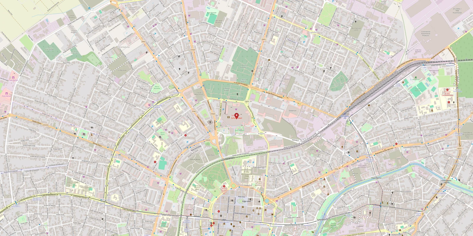 Harta Timisoarei, marker pe Iulius Town